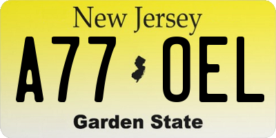 NJ license plate A77OEL
