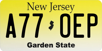 NJ license plate A77OEP