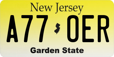 NJ license plate A77OER