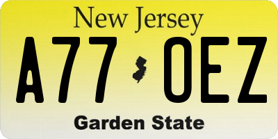 NJ license plate A77OEZ