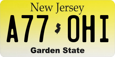NJ license plate A77OHI
