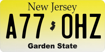 NJ license plate A77OHZ