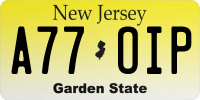 NJ license plate A77OIP