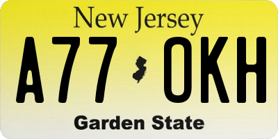 NJ license plate A77OKH
