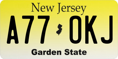 NJ license plate A77OKJ