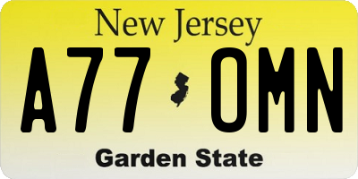NJ license plate A77OMN