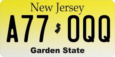 NJ license plate A77OQQ
