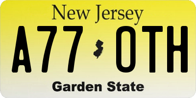 NJ license plate A77OTH
