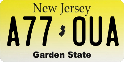 NJ license plate A77OUA