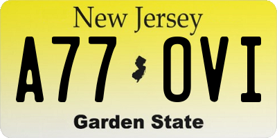 NJ license plate A77OVI