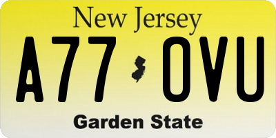NJ license plate A77OVU