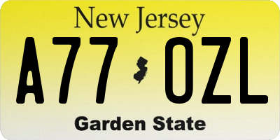 NJ license plate A77OZL