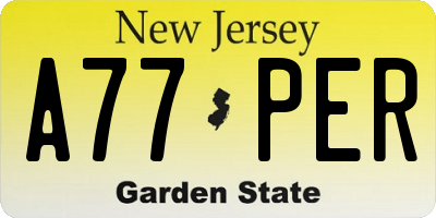NJ license plate A77PER
