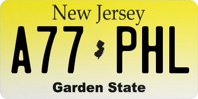 NJ license plate A77PHL