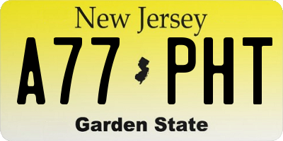 NJ license plate A77PHT