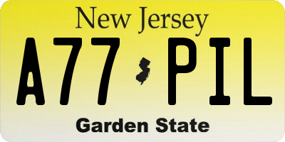 NJ license plate A77PIL