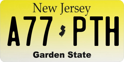 NJ license plate A77PTH