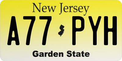 NJ license plate A77PYH