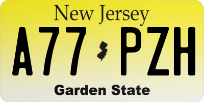 NJ license plate A77PZH