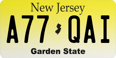 NJ license plate A77QAI