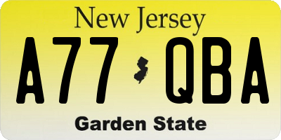 NJ license plate A77QBA