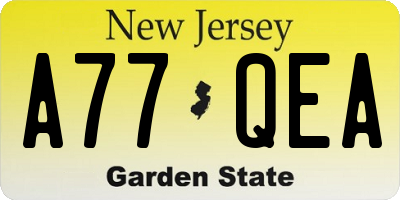 NJ license plate A77QEA