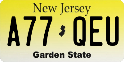NJ license plate A77QEU