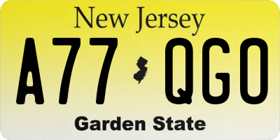 NJ license plate A77QGO