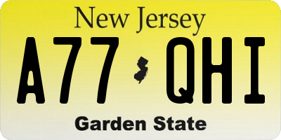 NJ license plate A77QHI