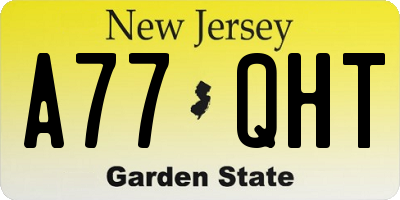 NJ license plate A77QHT