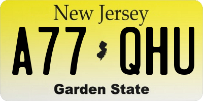NJ license plate A77QHU