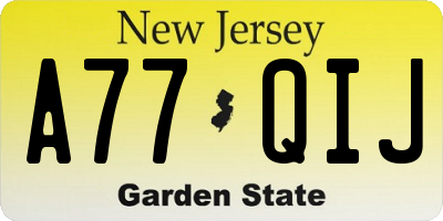 NJ license plate A77QIJ