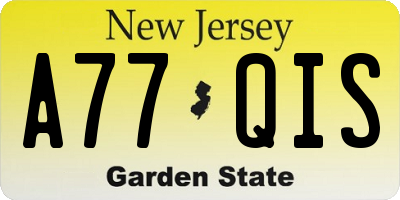 NJ license plate A77QIS