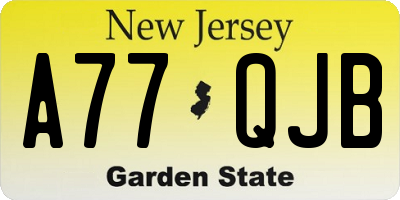 NJ license plate A77QJB