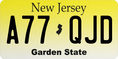 NJ license plate A77QJD