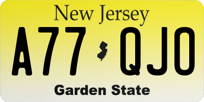 NJ license plate A77QJO