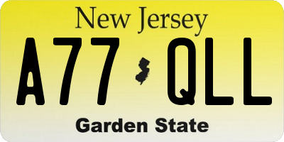 NJ license plate A77QLL