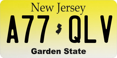 NJ license plate A77QLV