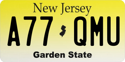 NJ license plate A77QMU