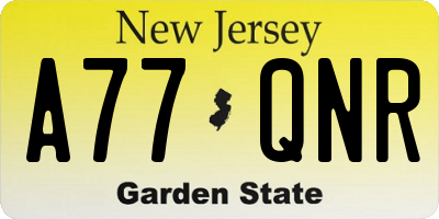 NJ license plate A77QNR