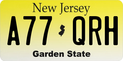 NJ license plate A77QRH