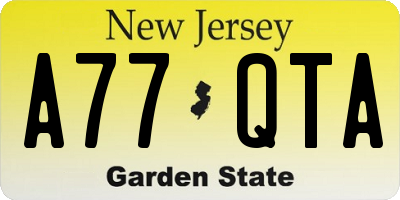 NJ license plate A77QTA