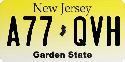 NJ license plate A77QVH