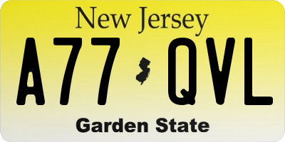 NJ license plate A77QVL