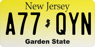 NJ license plate A77QYN
