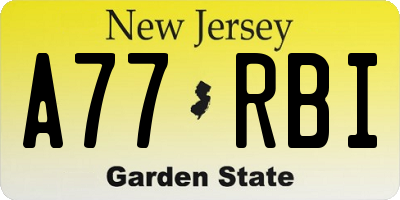 NJ license plate A77RBI
