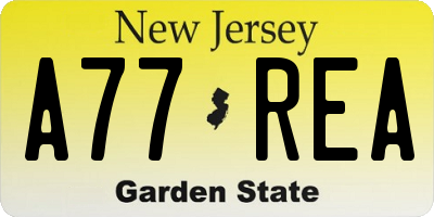 NJ license plate A77REA