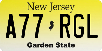 NJ license plate A77RGL