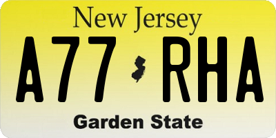 NJ license plate A77RHA