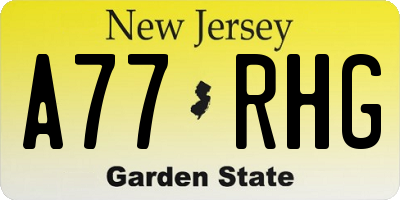 NJ license plate A77RHG